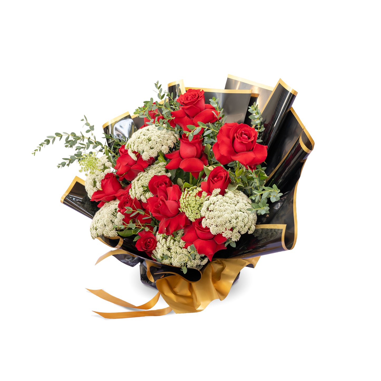 Arreglo de Rosas con follaje "Amor Desbordante"